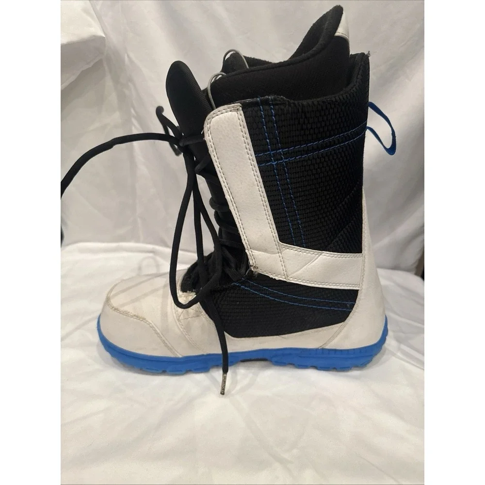Burton Invader Snowboard Boots Men's Size 12 White Blue Lace Up Soft Flex